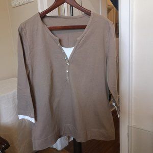 3/$20 Woolworth's 3/4 sleeve light brown top